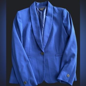 Nine West Solid Blue Button Front Blazer Jacket Women Size 10